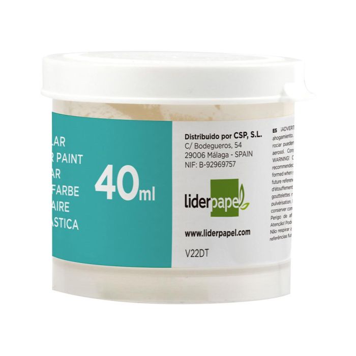 Tempera Liderpapel Escolar 40 mL Blanco 5 unidades 1