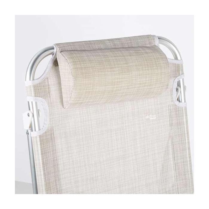 Silla playa alta plegable aluminio blanca 48x60x90 cm con cojin y asa. 3 Silla playa alta plegable aluminio blanca 48x60x90 cm con cojin y asa. 3