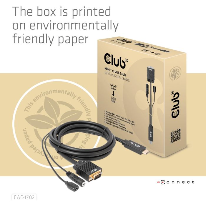 Club3D Kabel HDMI+Micro-USB-Buchse > VGA+3.5mm 2m St/Bu 7 Club3D Kabel HDMI+Micro-USB-Buchse > VGA+3.5mm 2m St/Bu 7