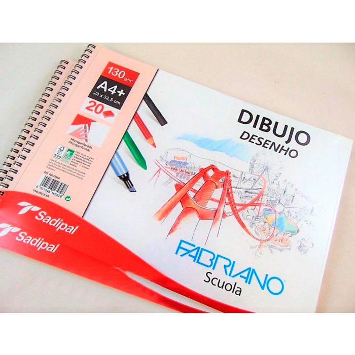 Bloc De Dibujo Fabriano Accademia Con Espiral Liso A4+ 130G 20H 1