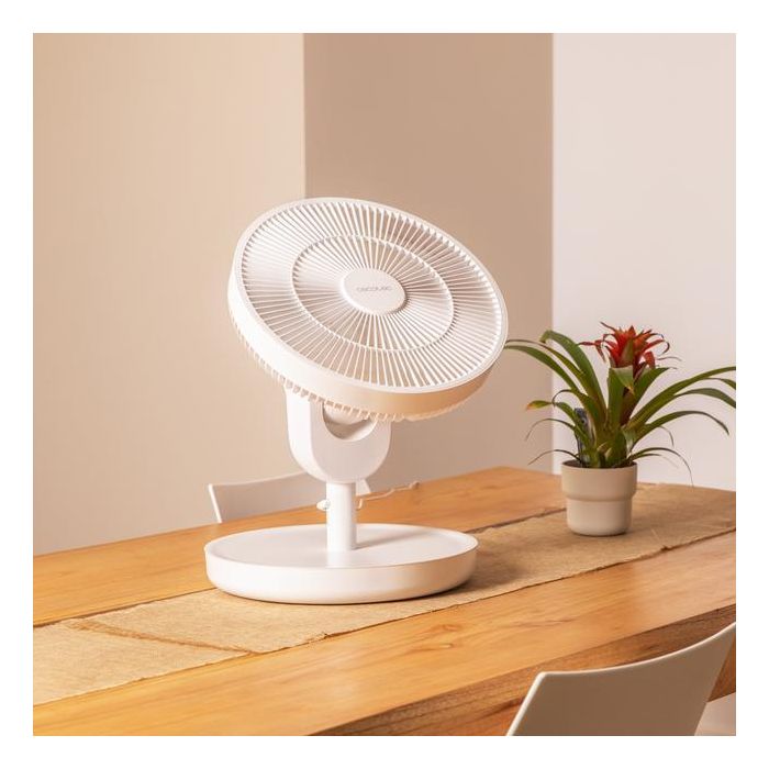 Cecotec 08243 Ventilador de Pie 3 en 1 Plegable Blanco Inalámbrico con Batería 2600mAh, Motor BLDC 22W Ultrasilencioso y Mando a Distancia 4