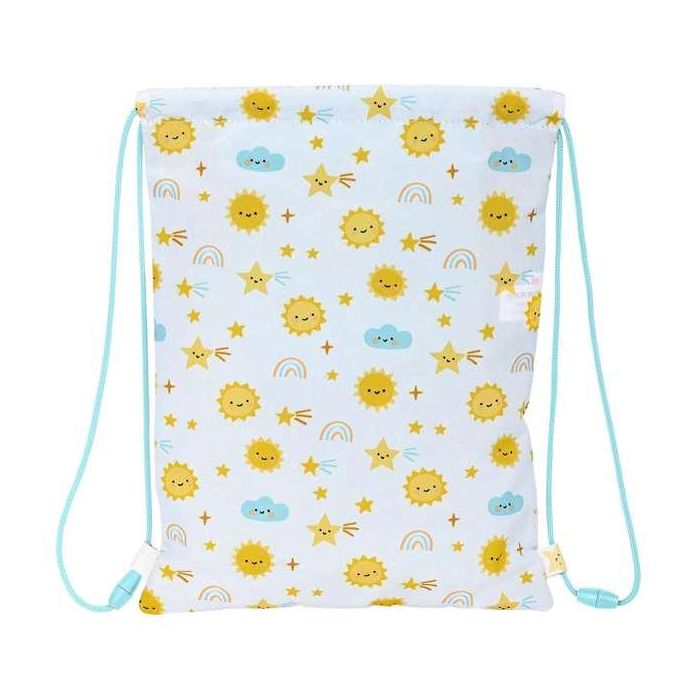 Bolsa Mochila con Cuerdas Safta Solete Amarillo Blanco 26 x 34 x 1 cm 1