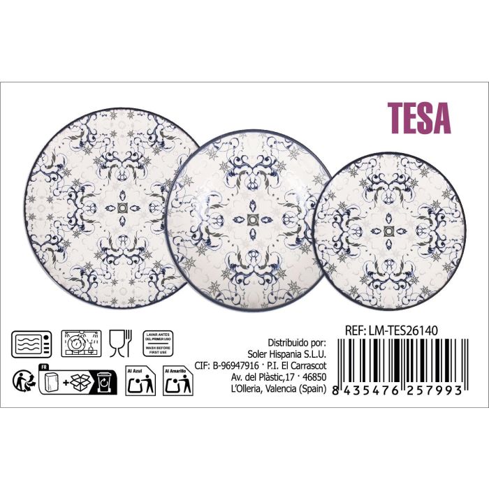 Set de Vajilla La Mediterránea Tesa Porcelana 12 Piezas 11 Set de Vajilla La Mediterránea Tesa Porcelana 12 Piezas 11