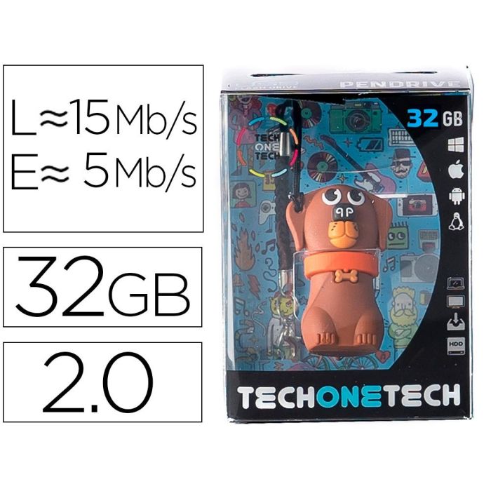 Memoria Usb Tech On Tech Dubby Du El Perro 32 grb