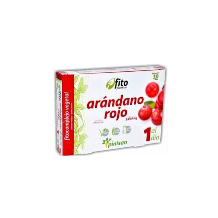 PINISAN Fito Premium Arándano Rojo 30 Cápsulas - Mantenimiento Normal Vías Urinarias, Apto Veganos