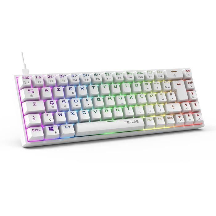 Teclado para juegos - The G-Lab - KEYZ TITAN - Mecánico (interruptor rojo) - Con cable - RGB - Blanco Teclado para juegos - The G-Lab - KEYZ TITAN - Mecánico (interruptor rojo) - Con cable - RGB - Blanco