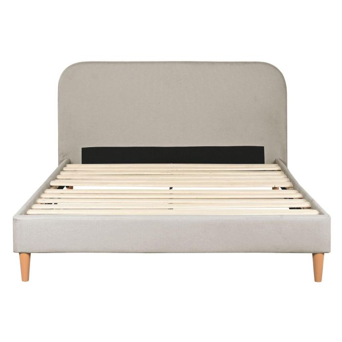 DKD Home Decor Cama Urban de Poliéster y Madera Beige 219x104x170 cm para Colchón 150x200 - Desmontable 1