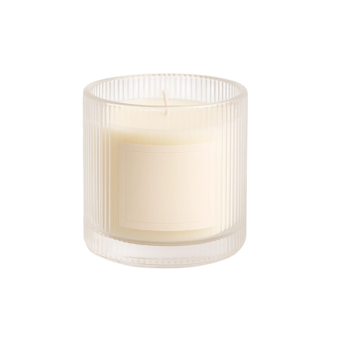 DKD Home Decor Vela Item Home Transparente Blanco 8 x 8 x 8 cm Aroma Lino