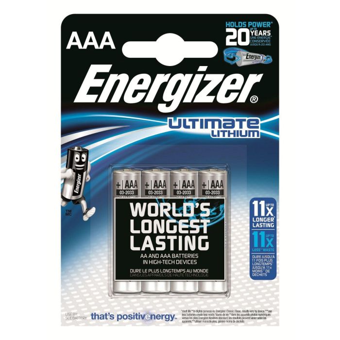 Energizer Pila Ultimate Lithium AAA L92 FR03 1.5V - Blister 4 Unidades