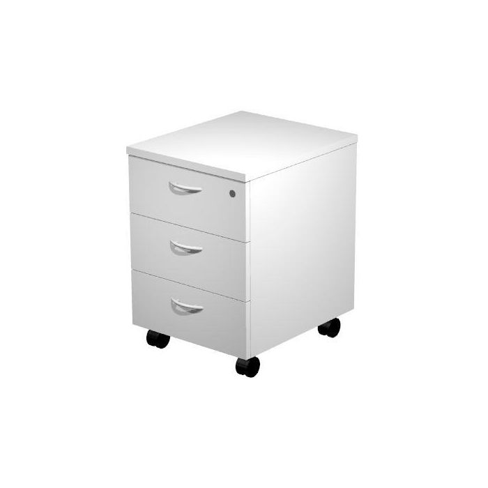 Artexport Cajonera Presto 3 Cajones con Ruedas, Guías Metálicas y Cerradura, Gris