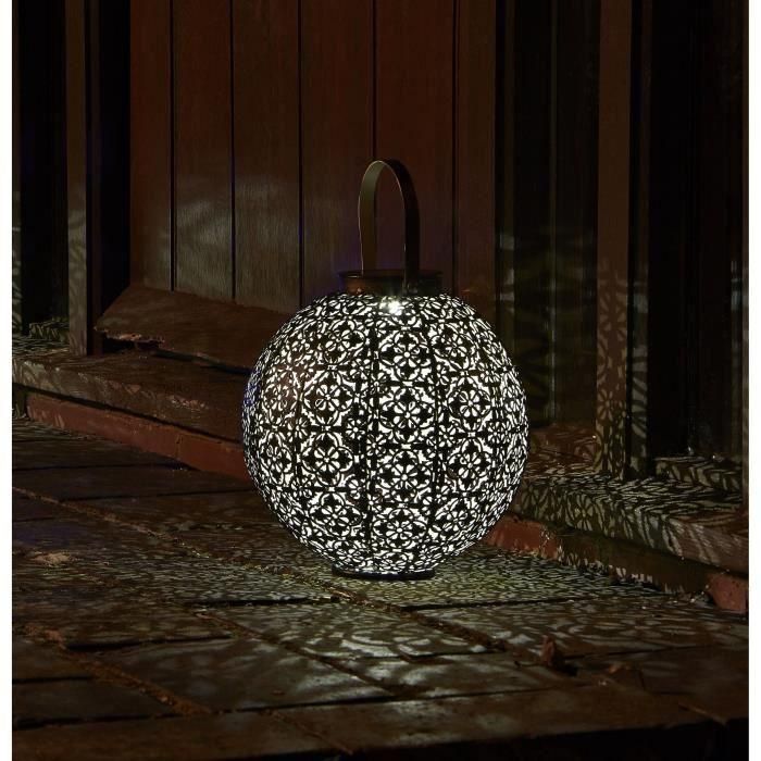 Lanterne solaire Damaskus en metal ajoure Lanterne solaire Damaskus en metal ajoure