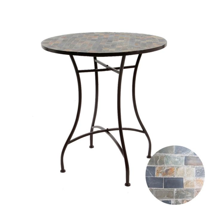 Null Mesa metálica/mosaico Stuttgart marrón para exterior Ø70x77cm 0 Null Mesa metálica/mosaico Stuttgart marrón para exterior Ø70x77cm 0