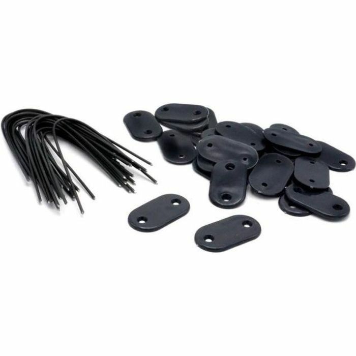 Nature Conjunto de 26 fijaciones de rejilla para pantallas y canales de plástico, gris antracita, con amarre y alambre plastificado de 14 cm. 5 Nature Conjunto de 26 fijaciones de rejilla para pantallas y canales de plástico, gris antracita, con amarre y alambre plastificado de 14 cm. 5