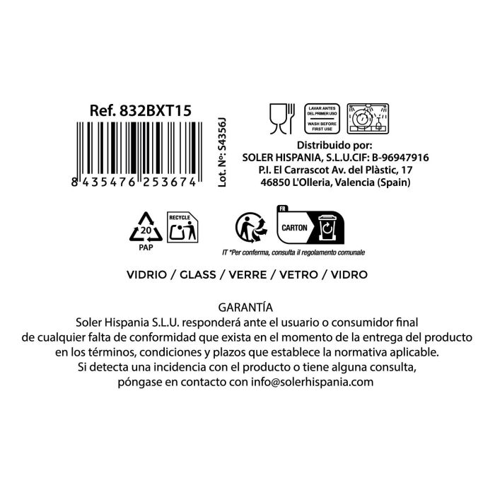 La Mediterranea Vaso Festo Claro 350 cc Colección Festo (36 Unidades) 7