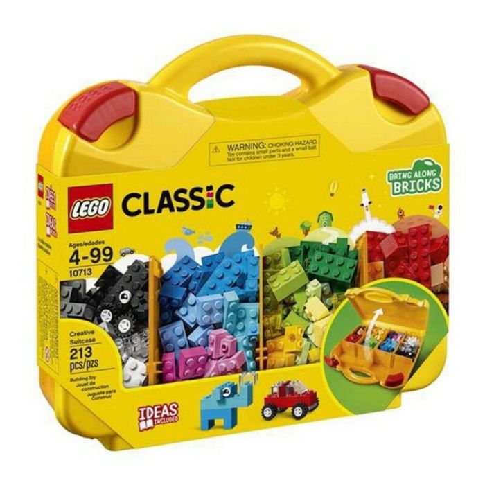 LEGO 10713 Maleta de Construcción Classic con Ladrillos de Colores Brillantes, Maleta Amarilla con Compartimentos
