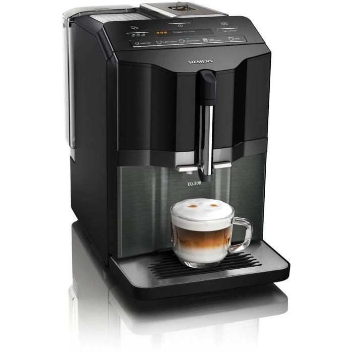 SIEMENS EQ.300 Cafetera espresso automática TI355209RW - Acero inoxidable oscuro y negro brillante - 1300 W - 15 bares - 5 bebidas 3 SIEMENS EQ.300 Cafetera espresso automática TI355209RW - Acero inoxidable oscuro y negro brillante - 1300 W - 15 bares - 5 bebidas 3