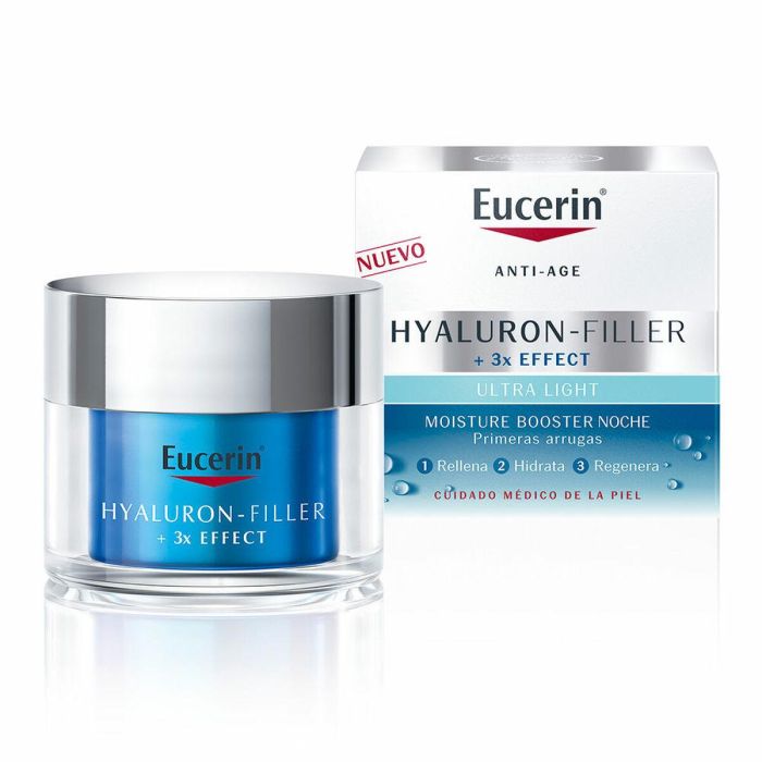 Eucerin HYALURON-FILLER +3x effect moisture booster Noche. Crema Facial Hidratante con Ácido Hialurónico para Todo Tipo de Pieles 50 ml Eucerin HYALURON-FILLER +3x effect moisture booster Noche. Crema Facial Hidratante con Ácido Hialurónico para Todo Tipo de Pieles 50 ml