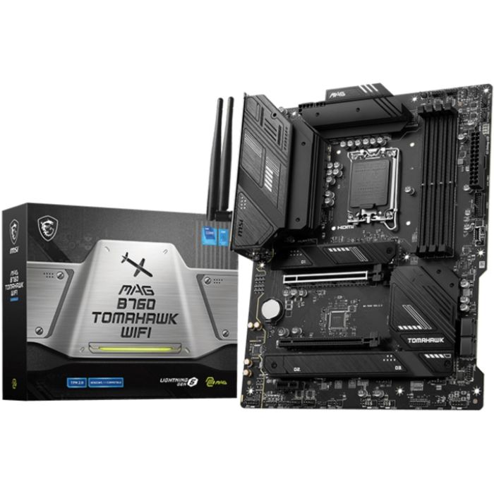 MSI MAG B760 TOMAHAWK WiFi Placa Base ATX LGA 1700 para Intel DDR5 Wi-Fi 6E 2.5 Gigabit Ethernet Bluetooth 5.3 0 MSI MAG B760 TOMAHAWK WiFi Placa Base ATX LGA 1700 para Intel DDR5 Wi-Fi 6E 2.5 Gigabit Ethernet Bluetooth 5.3 0