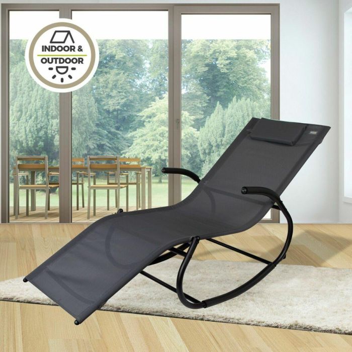 Tumbona Aktive 172 x 75 x 53 cm Negro 1 Tumbona Aktive 172 x 75 x 53 cm Negro 1