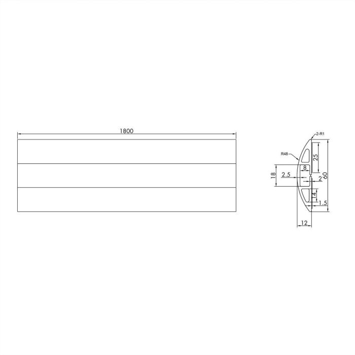 KABELKANAL TPE FLEX1800X60MM 6 KABELKANAL TPE FLEX1800X60MM 6