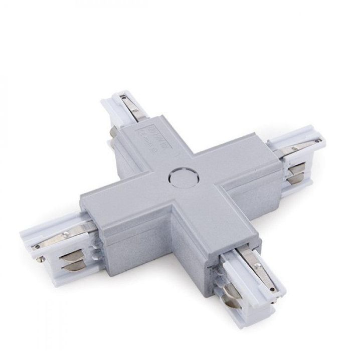 Conector + Carril Trifásico Plata Conector + Carril Trifásico Plata