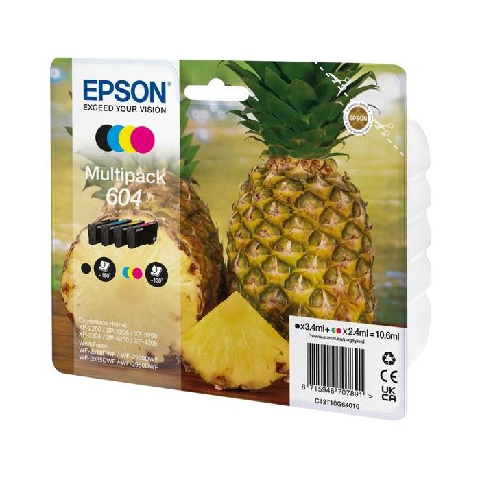 EPSON Cartucho 4 colores Multipack 604 XP-2200, WF-2910DWF Piña 1