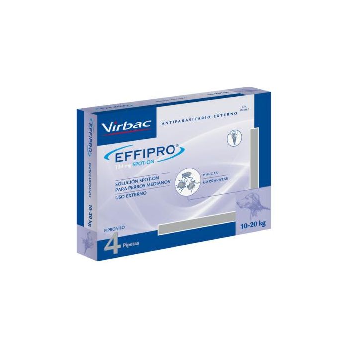 Virbac Effipro Spot On Perro 10-20 K 4 Pipetas