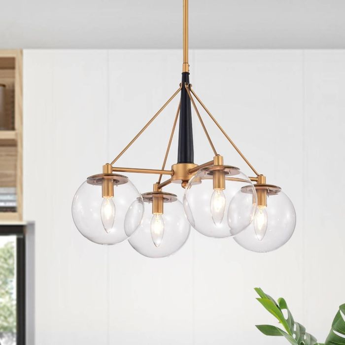 DKD Home Decor Lámpara de Techo Moderna Dorada Metal y Cristal 50 x 144 x 50 cm 1