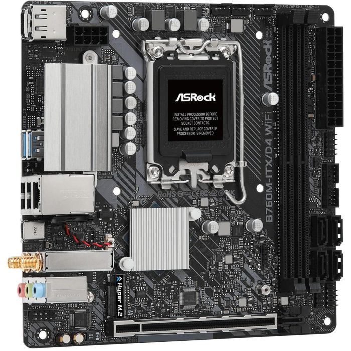 ASROCK B760M ITX/D4 Placa Base Intel LGA 1700 DDR4 Mini-ITX con WiFi 4 ASROCK B760M ITX/D4 Placa Base Intel LGA 1700 DDR4 Mini-ITX con WiFi 4