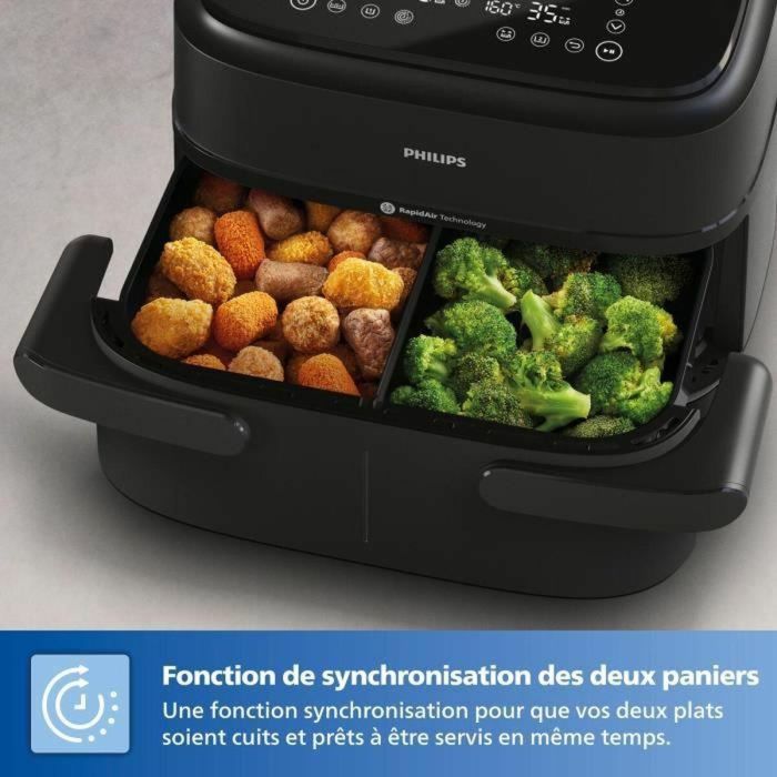 Philips Freidora de aire XXL NA351/00 - Doble Tanque 7,1 L - 2450 W - 6 Ajustes Preestablecidos 6 Philips Freidora de aire XXL NA351/00 - Doble Tanque 7,1 L - 2450 W - 6 Ajustes Preestablecidos 6