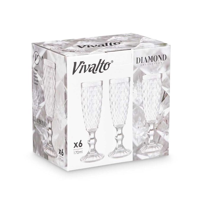 Copa Cava Diamante Transparente 170 Ml Vivalto 7X20CM (24 Unidades) 2 Copa Cava Diamante Transparente 170 Ml Vivalto 7X20CM (24 Unidades) 2