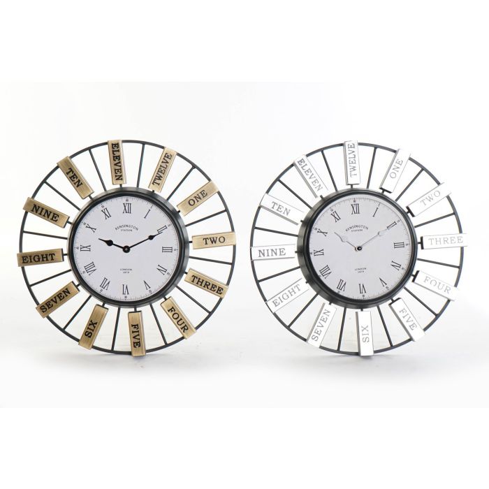 Reloj Pared Loft DKD Home Decor Dorado Plateado 6.4 x 40 x 40 cm (2 Unidades) Reloj Pared Loft DKD Home Decor Dorado Plateado 6.4 x 40 x 40 cm (2 Unidades)