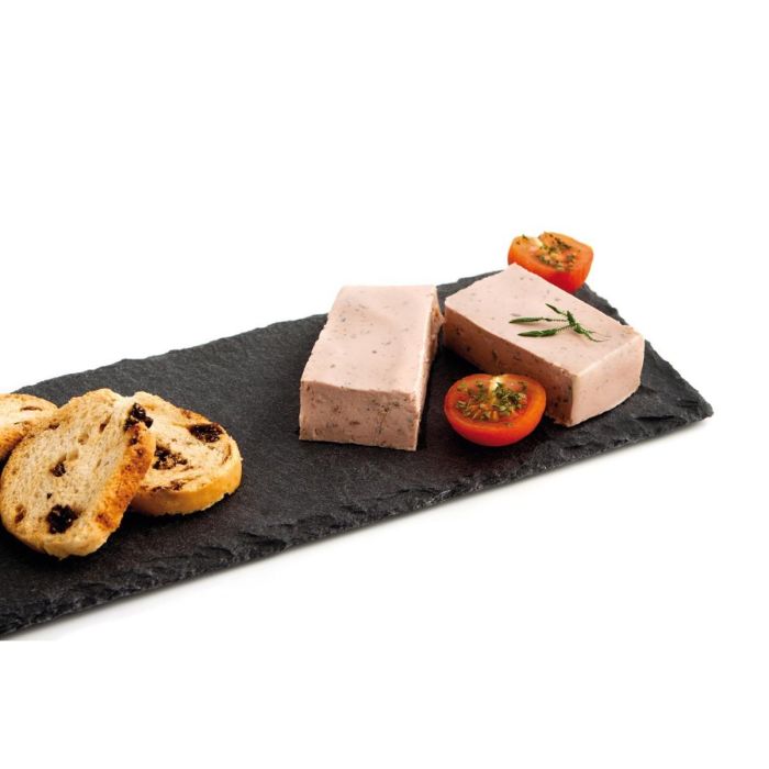 Quid Gastro Fun Bandeja de Pizarra para Patés Negra 30x10 cm, Pack 12 Unidades, Mineral Apilable, Higiénica y Fácil Limpieza. 1