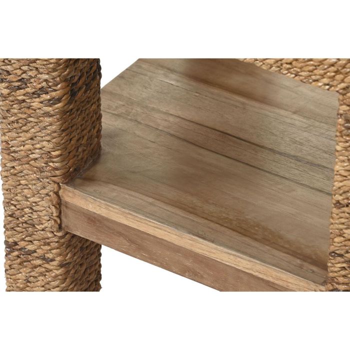 DKD Home Decor Banana 1c25 Mesita Auxiliar Natural de Fibra y Teca con 1 Estantería 40x40x40 cm 3 DKD Home Decor Banana 1c25 Mesita Auxiliar Natural de Fibra y Teca con 1 Estantería 40x40x40 cm 3