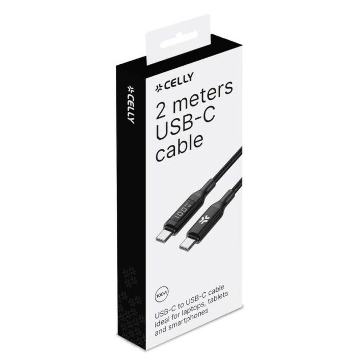 Cable USB-C Celly USBCUSBC100WLED 5