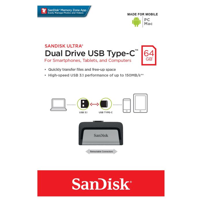Sandisk Ultra Dual Memoria Usb 3.1 Usb Tipo C 64 GB 9