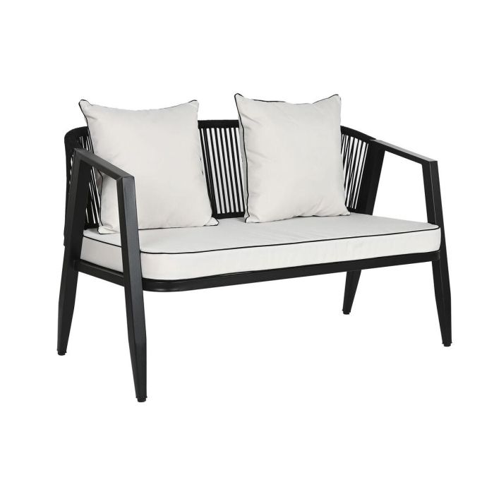 Sofa DKD Home Decor Negro Blanco 66 x 72 x 123 cm Set de 4