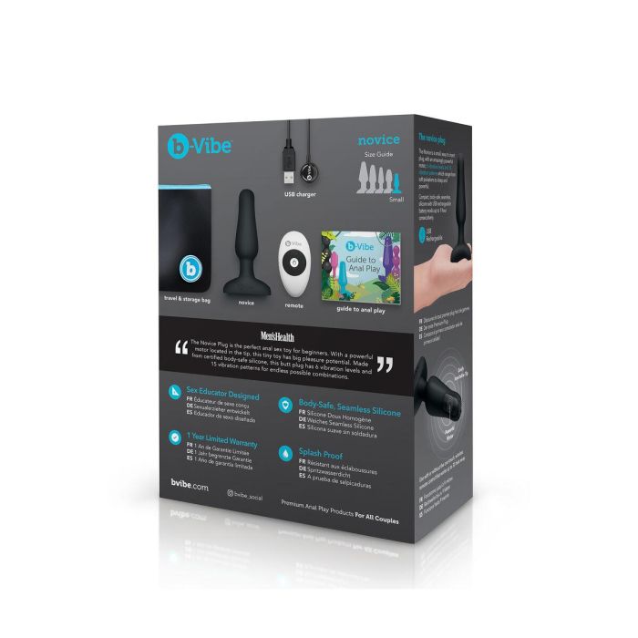 Plug anal con control remoto B-Vibe NOVICE Negro 13 Plug anal con control remoto B-Vibe NOVICE Negro 13