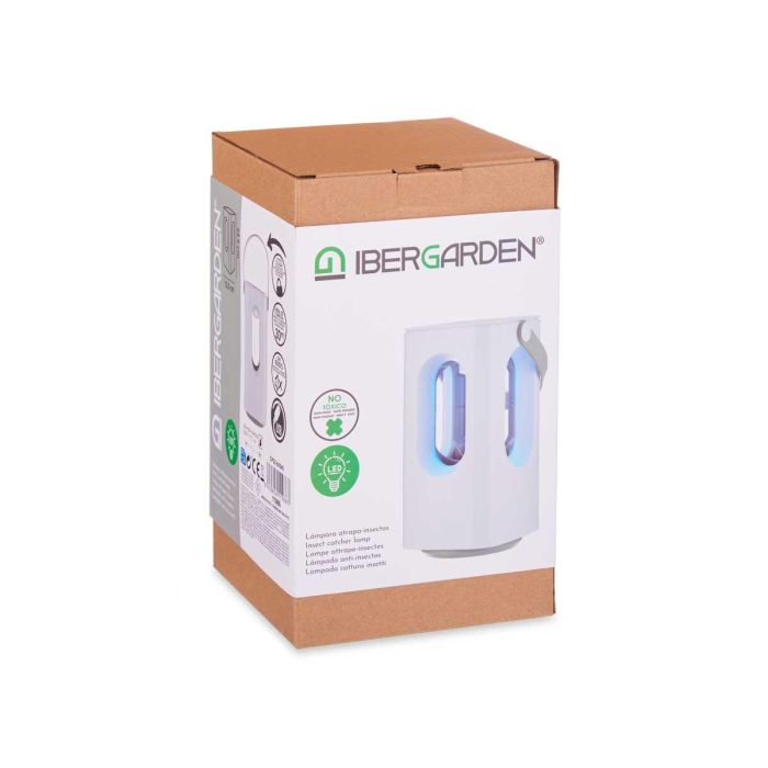 Lámpara Atrapa Mosquitos Ibergarden 13x22x16 cm, Blanco, USB, LED (6 Unidades) 2 Lámpara Atrapa Mosquitos Ibergarden 13x22x16 cm, Blanco, USB, LED (6 Unidades) 2