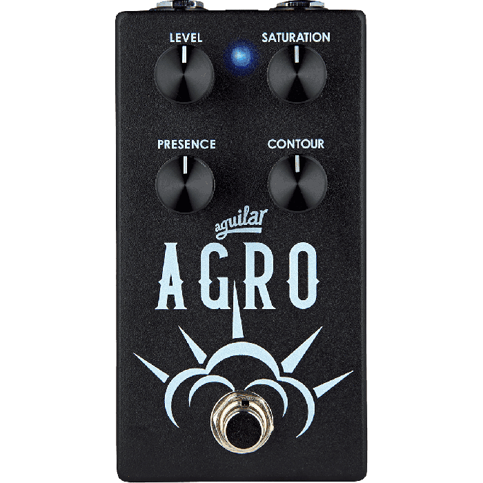 Aguilar Pedal Overdrive para Bajo AGRO V2, distorsión total, con controles de Saturación, Contour, Presence y Nivel