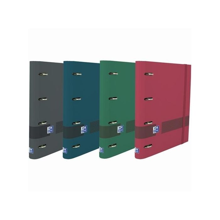 Oxford Carpeta 4 Anillas 35 mm A4+ Tapa Extadura, Recambio Incluido, 300 Hojas, Compatible con SCRIBZEE, Colores Pastel