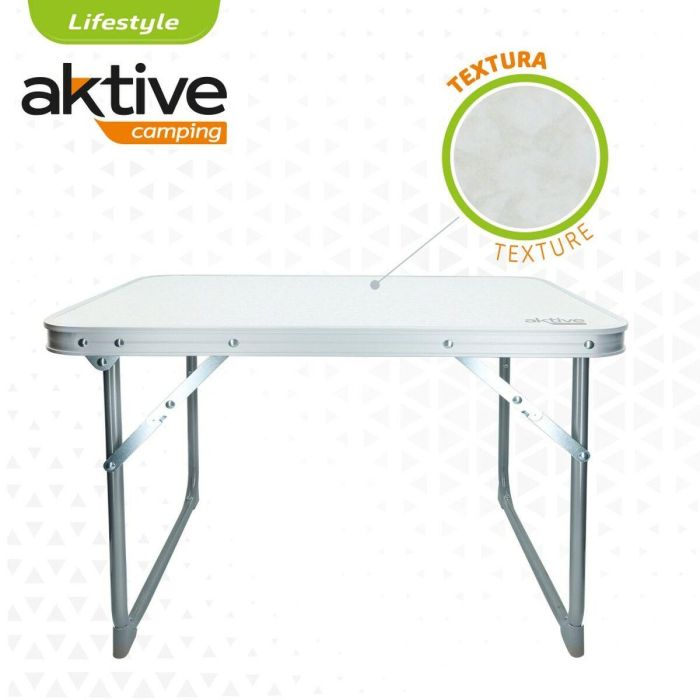 Mesa Plegable Aktive Blanco 60 x 40 x 40 cm (4 Unidades) 2