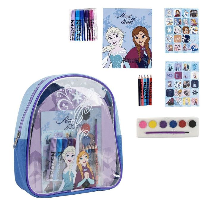 Mochila Infantil para Dibujar Frozen Azul 22 x 23 x 7 cm