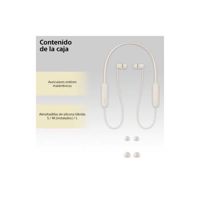 Auriculares Bluetooth Sony WI-C100 Beige 4 Auriculares Bluetooth Sony WI-C100 Beige 4