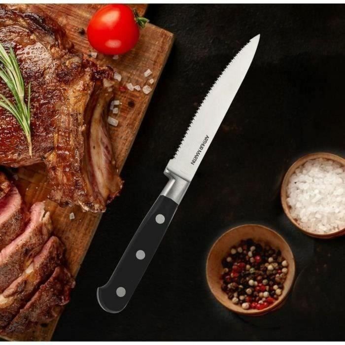 Arthur Martin AMC1650 - Juego de 4 Cuchillos para Carne - Set de Mesa - Color Negro 1 Arthur Martin AMC1650 - Juego de 4 Cuchillos para Carne - Set de Mesa - Color Negro 1