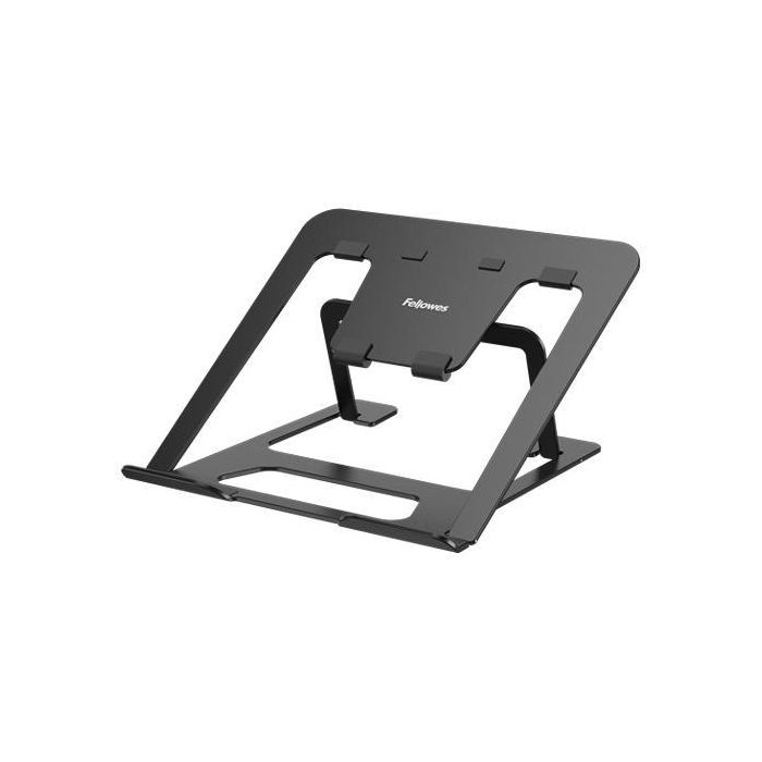 Fellowes 100138868 Soporte Elevador para Portátil Alumia Negro, Ajustable en 6 Alturas, Aluminio, hasta 15 pulgadas