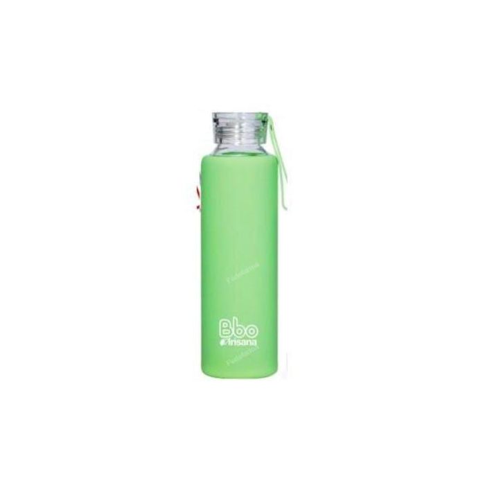 IRISANA BBO4 Botella de Borosilicato con Silicona Verde 550ml Reutilizable Sin BPA