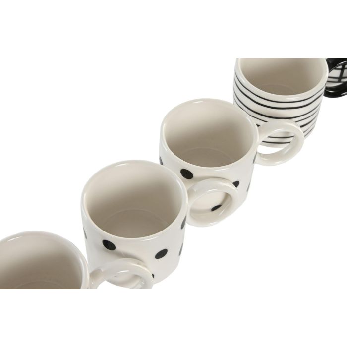 Cafe Glam DKD Home Decor Blanco Negro 12 x 7 x 25 cm Set de 6 2 Cafe Glam DKD Home Decor Blanco Negro 12 x 7 x 25 cm Set de 6 2