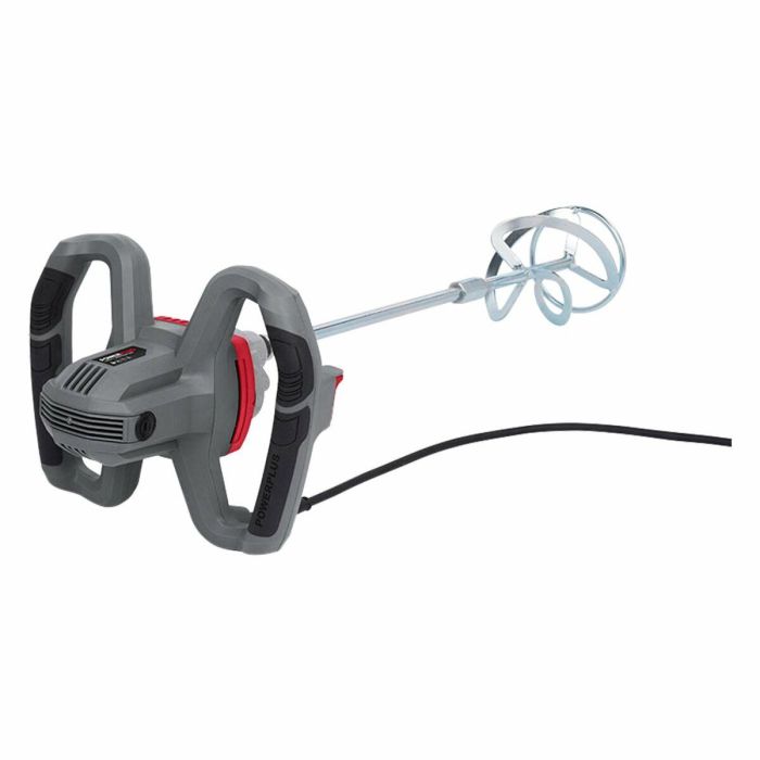 Powerplus POWE80070 Mezclador de Concreto y Pintura 1200W, Agitador 120mm x 590mm, Control Velocidad Electrónico 0-700 rpm, Caja Engranajes Aluminio 3