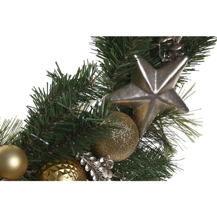 Corona Navidad Moderna DKD Home Decor Verde Dorado 10 x 60 x 60 cm (2 Unidades) 2